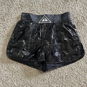 Free People Movement High Rise Black Gem Shorts Women's Size Small Boxer Preppy